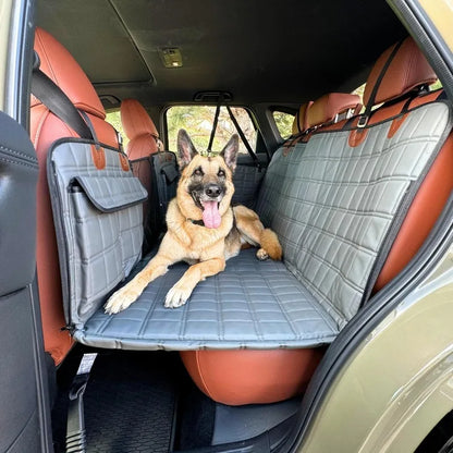 Car Seat Cover Waterproof Dog Car Seat Cover with Mesh Window and Storage Pockets Dogs Car Backseat Extender SUV Car Travel Bed