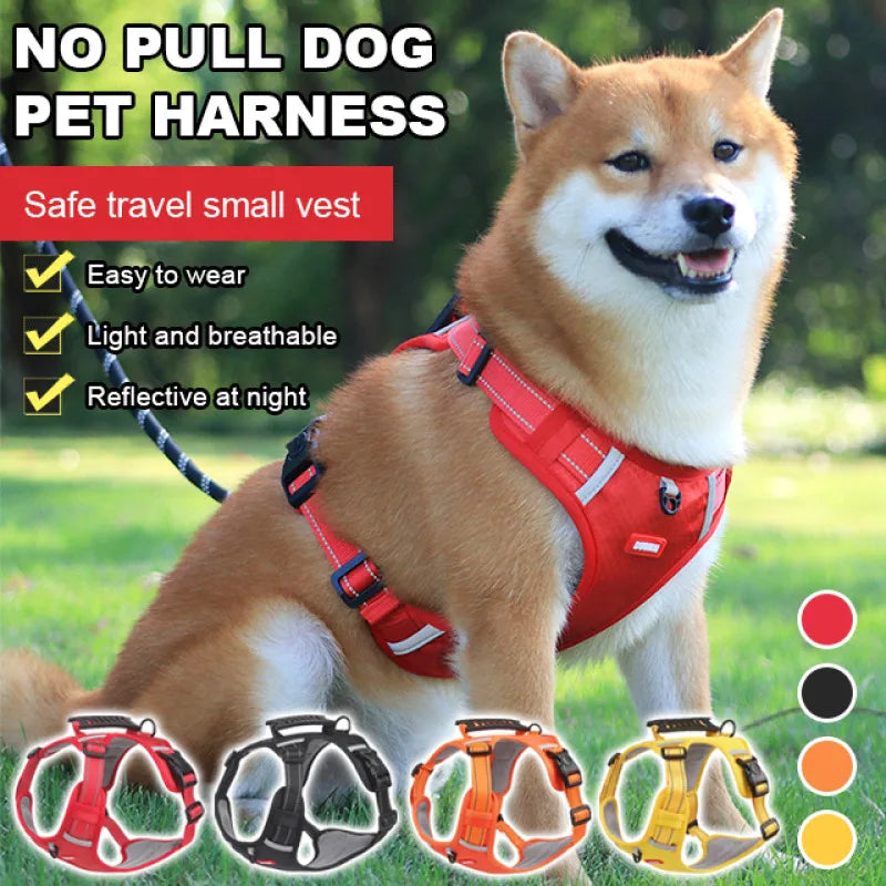 5 Colors Dog Harness Adjustable Pet Vest Soft Reflective Breathable Premium Nylon Webbing Comfort Control for Walking Dogs